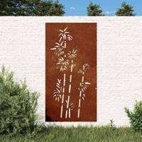 VidaXL Wanddecoratie tuin bamboe-ontwerp 105x55 cm cortenstaal - thumbnail