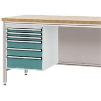 Manuflex ZB4922.5021 Behuizing onderbouw voor alu-werkbanken, gebruiksh. 500 mm met 6 lades, voor tafel diepte 800 mm - thumbnail