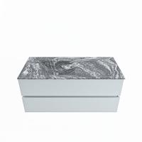 MONDIAZ VICA-DLUX 110cm badmeubel onderkast Clay 2 lades. Inbouw wastafel CLOUD links zonder kraangat, kleur Lava. - thumbnail