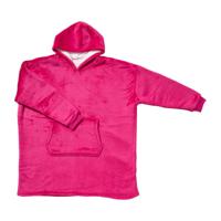 Oversized hoodie - roze - one size - thumbnail