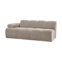 Woood Mojo 2-zits bank arm links ribstof Donkerzand - thumbnail