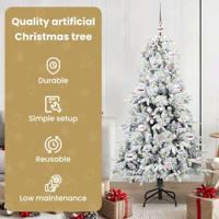 VidaXL Kunstmatige inklapbare kerstboom wit 150 cm pe en pvc - thumbnail