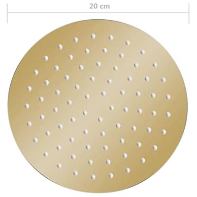 VidaXL Regendouchekop rond 20 cm roestvrij staal goudkleurig
