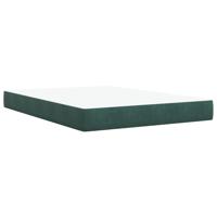 Boxspring met matras fluweel donkergroen 140x190 cm - thumbnail