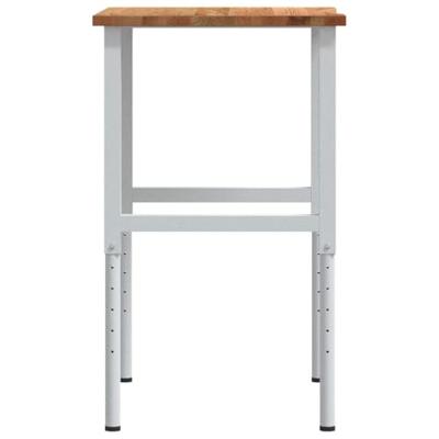 Werkbank 80x60x(71,5-98) cm eikenhout lichtbruin