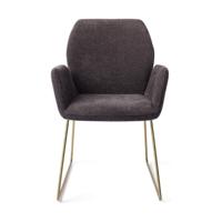 Jesper Home Misaki eetkamerstoel Almost Black slide gold - thumbnail