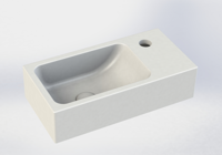 Royal plaza Person fontein 40x20cm 1 kraangat R z/overloop mat wit - thumbnail