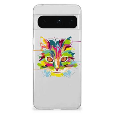Google Pixel 8 Pro Telefoonhoesje met Naam Cat Color Google Pixel 8 Pro Telefoonhoesje met Naam Cat Color