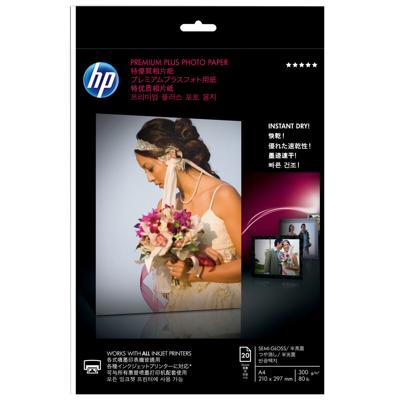 HP Premium Plus fotopapier ft A4, 300 g, pak van 20 vel, semi-glanzend