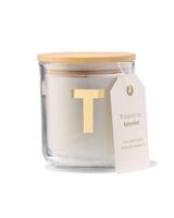 HEMA Kaars in glas Ø8x10cm letter T - thumbnail