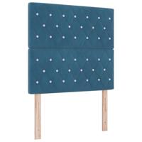 Boxspringbed met matras en LED fluweel donkerblauw 100x200 cm - thumbnail