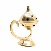 Wierook Brander Traditioneel met Handvat Messing - 11 cm - thumbnail