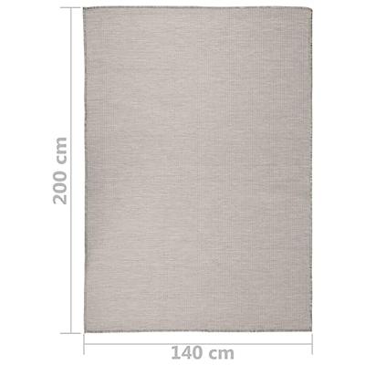 VidaXL Buitenkleed platgeweven 140x200 cm taupe