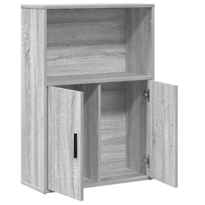 Boekenkast 60x24x85 cm bewerkt hout grijs sonoma eikenkleurig