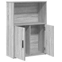Boekenkast 60x24x85 cm bewerkt hout grijs sonoma eikenkleurig - thumbnail