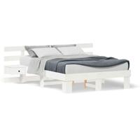 Bedframe met lade Wit Massief hout - thumbnail