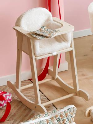 Hoge kinderstoel met schommel voor poppen van FSC®-hout hout