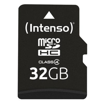 Intenso 32 GB Micro SDHC-Card microSDHC-kaart 32 GB Class 4 Incl. SD-adapter Intenso 32 GB Micro SDHC-Card microSDHC-kaart 32 GB Class 4 Incl. SD-adapter