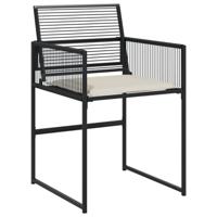 7-delige Tuinset met kussens poly rattan zwart - thumbnail