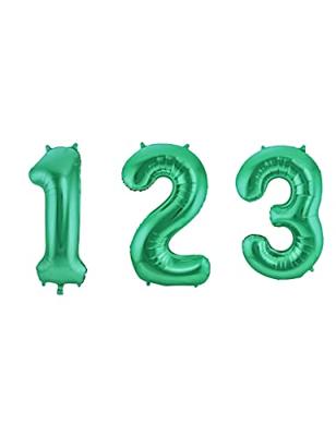 Folieballon Mat Groen Cijfer &apos;4&apos; - 86cm
