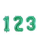 Folieballon Mat Groen Cijfer &apos;4&apos; - 86cm - thumbnail