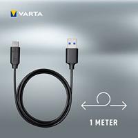Varta Speed USB Type C laad- en datakabel (geschikt voor USB Type C, compatibel met apparaten zoals Macbook Pro, Samsung Galaxy,- Snellaadkabel synchronisatiekabel USB Type C kabel - lengte: 1 m) - thumbnail