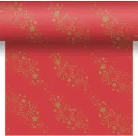 Duni dunicel 3-in-1 tafelloper holiday star 40x480cm rood - thumbnail