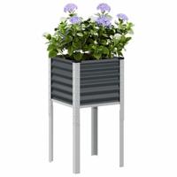 VidaXL Plantenbak antraciet 45x45x88 cm staal - thumbnail