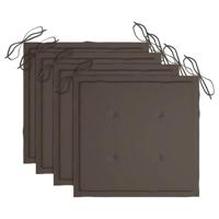 VidaXL Tuinstoelkussens 4 st 40x40x4 cm oxford stof taupe - thumbnail