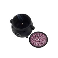 Wierook Brander Heksenketel Pentagram - 10 x 9 x 8 cm - thumbnail