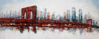 Schilderij - Handgeschilderd - Brooklin Bridge 150x60cm - thumbnail