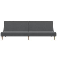 Slaapbank 2-zits stof lichtgrijs - thumbnail