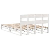 Bedframe zonder matras massief grenenhout wit 135x190 cm - thumbnail