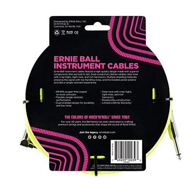 Ernie Ball 6085 Braided Instrument Cable, 5.5 meter, Neon Yellow Ernie Ball 6085 Braided Instrument Cable, 5.5 meter, Neon Yellow