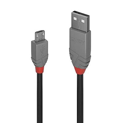 LINDY USB-kabel USB 2.0 USB-A stekker, USB-micro-B stekker 0.50 m Zwart, Grijs 36731
