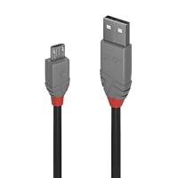 LINDY USB-kabel USB 2.0 USB-A stekker, USB-micro-B stekker 0.50 m Zwart, Grijs 36731 - thumbnail