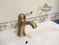 Wastafelmengkraan Sapho Kirk� Wit Retro 1-hendel Gebogen 18.2 cm Brons Sapho - thumbnail