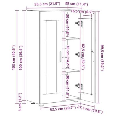 Dressoir met plank Bruin Eiken 55,5 x 29 x 100 cm Bewerkt hout
