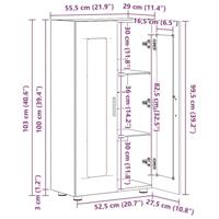 Dressoir met plank Bruin Eiken 55,5 x 29 x 100 cm Bewerkt hout - thumbnail