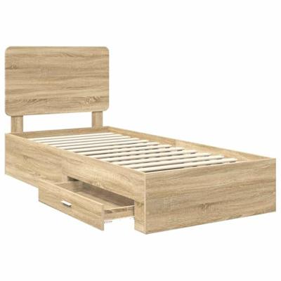 Bedframe met hoofdeinde Sonoma Eiken 90 x 190 cm Bewerkt hout