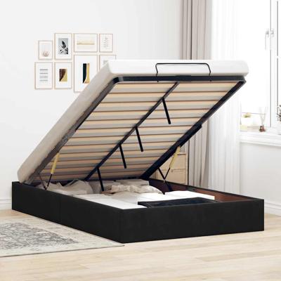 Bedframe zonder matras 120x200 cm fluweel zwart
