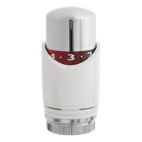 Riko Design thermostaatknop M30 chroom wit - thumbnail