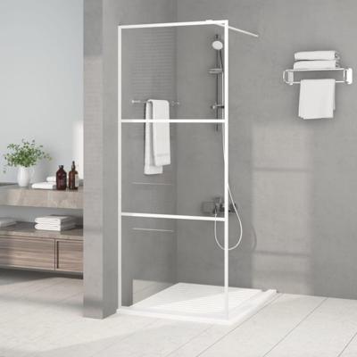 Inloopdouchewand 80x195 cm transparant ESG-glas wit