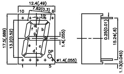 Kingbright 7-segments-display Rood 13 mm 2 V Aantal cijfers: 1 SA52-11EWA