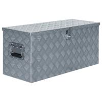 VidaXL Opbergkist 90,5x35x40 cm aluminium zilverkleurig - thumbnail