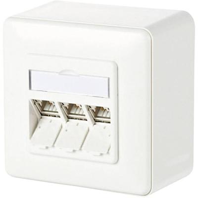 Metz Connect 130B11D30002-E Netwerkdoos Opbouw (op muur) CAT 6A 3 poorten Zuiver wit