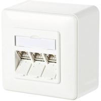 Metz Connect 130B11D30002-E Netwerkdoos Opbouw (op muur) CAT 6A 3 poorten Zuiver wit - thumbnail