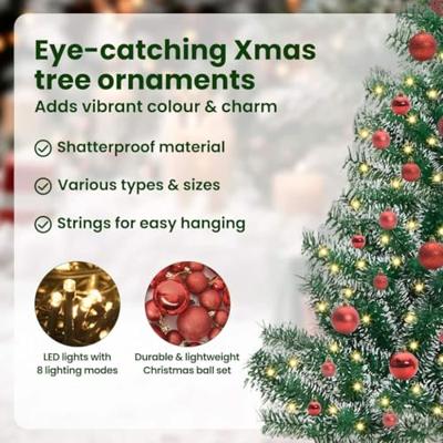 VidaXL Kunstmatige kerstboom sneeuw gevlochten met led licht 150 cm