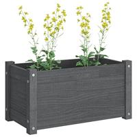 VidaXL Plantenbak 60x31x31 cm massief grenenhout grijs - thumbnail