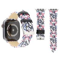 Doornen afdrukken lederen horlogebandje voor Apple Watch serie 3 & 2 & 1 38mm (Rose rood) - thumbnail